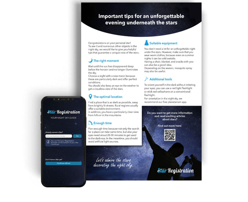 Factsheet and app for the named star